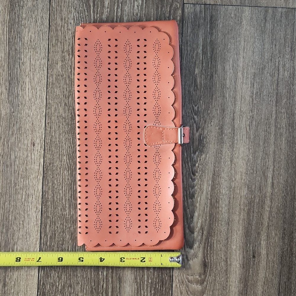 American Eagle Laser Cut Brown Leather Clutch - Picture 6 of 8